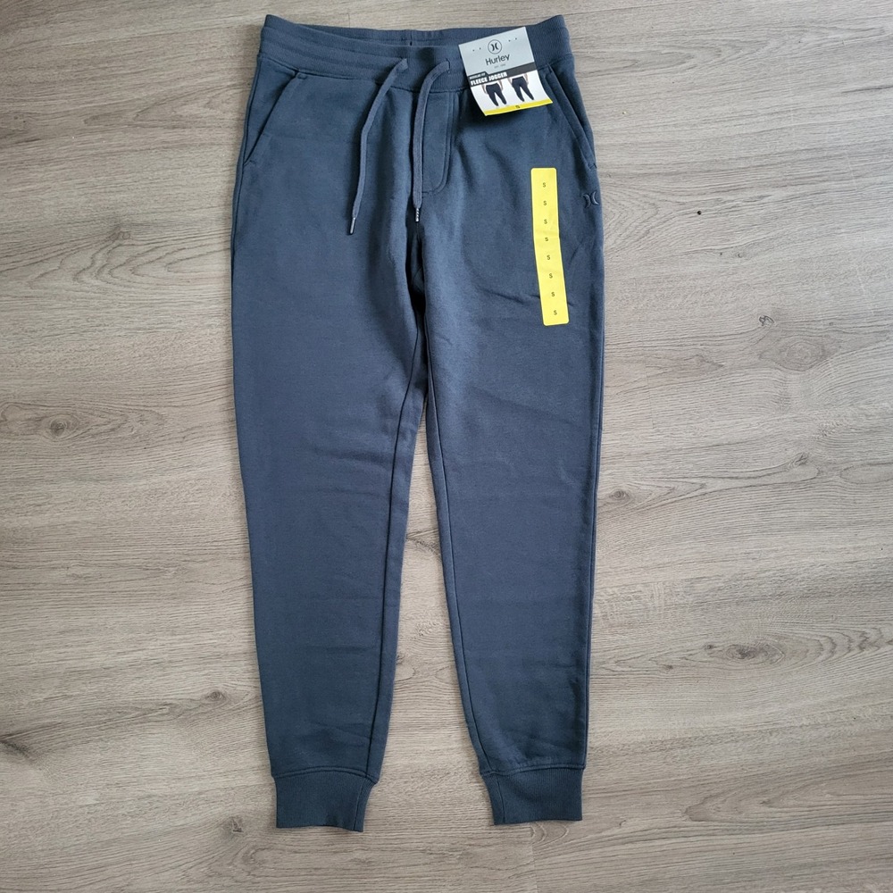 Hurley Mens Regular Fit Fleece Jogger Blue Sweatpants Size Small NWT Casual